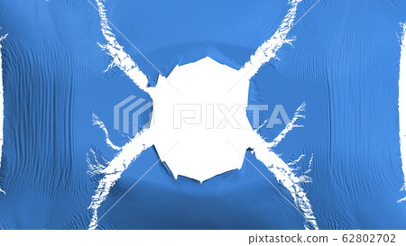 Blue color flag with a hole Blue color flag with a hole 62802702