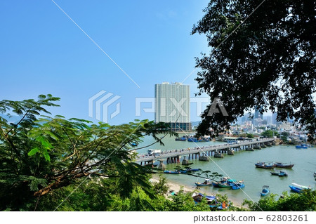 A view of Tran Phu Bridge from Ponagar Cham Towers, Nha Trang beach city, Khanh Hoa, Vietnam A view of Tran Phu Bridge from Ponagar Cham Towers, Nha Trang beach city, Khanh Hoa, Vietnam 62803261