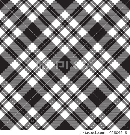 Diagonal check fabric texture seamless black white - Stock Illustration ...