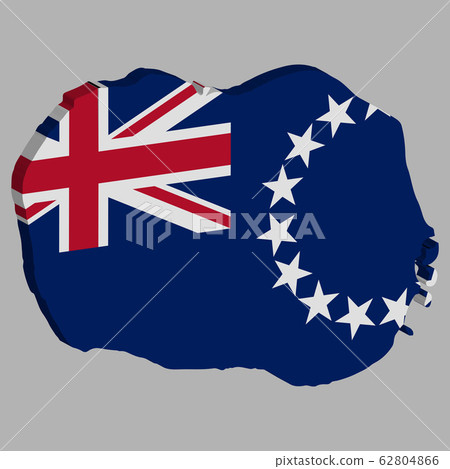 Cook Islands Map Flag Vector 3D 62804866