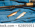 Lure fishing tackle spoon and rod 62805051