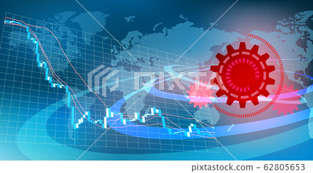 Image of stock price decline due to coronavirus 62805653