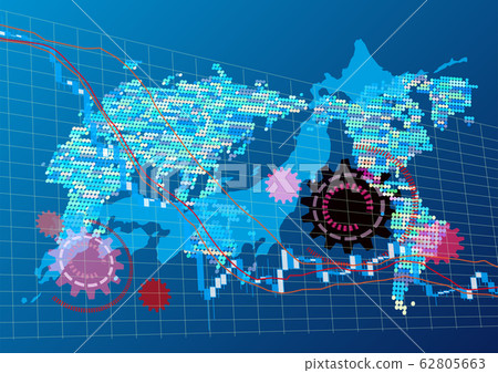 由于冠狀病毒日本股票價格下跌的形象 由于冠狀病毒日本股票價格下跌的形象 62805663