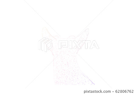 Realistic animal illustration, rainbow colored deer back view 62806762
