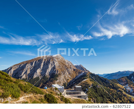 Autumn Alps mountain misty morning view from Autumn Alps mountain misty morning view from 62807522