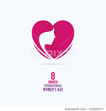 Womens Day poster design, Heart shape with girl 62808373