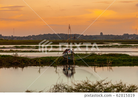 Traditional fishing tool or bamboo fish trap on Traditional fishing tool or bamboo fish trap on 62815819