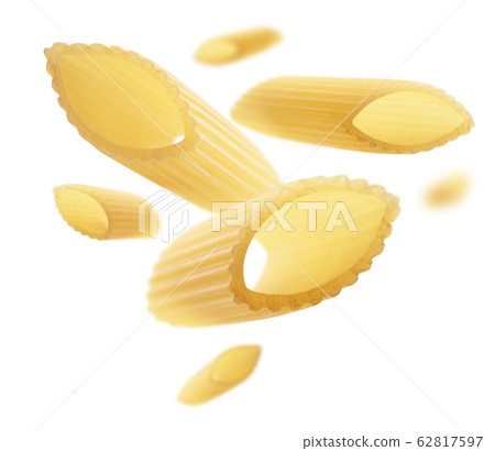Italian pasta levitating on a white background Italian pasta levitating on a white background 62817597