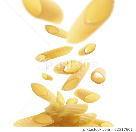 Italian pasta levitating on a white background Italian pasta levitating on a white background 62817601