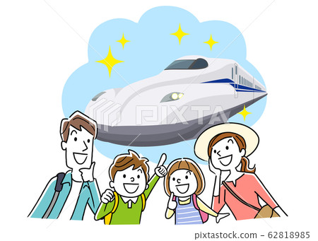 Illustration material: Family trip, Shinkansen 62818985