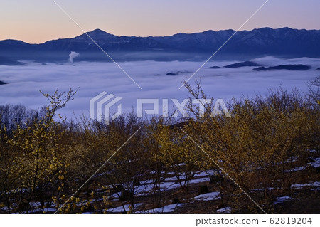 Mt.Buko and Chichibu mountains in the sea of clouds that covers the rowby and Chichibu basin 62819204