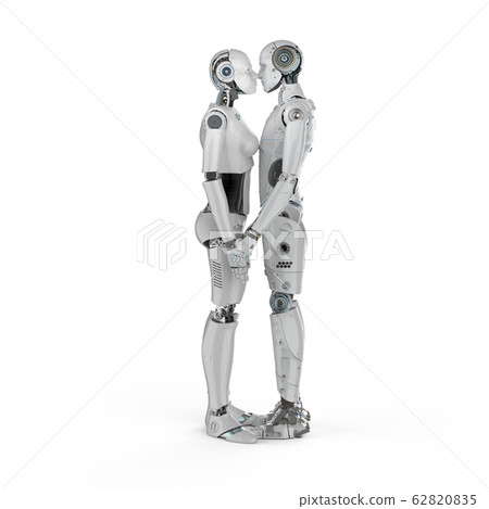 couple cyborg kiss 62820835