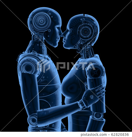 x-ray couple cyborg kiss 62820836