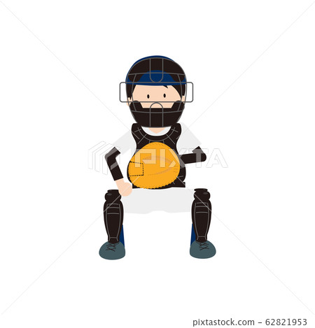 Baseball Catcher Sports Icon Flat Style Stock Vector by ©iconfinder  490793672