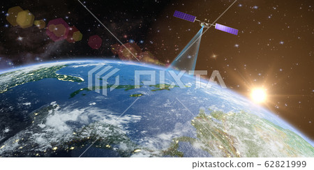 Satellite transmits a signal 62821999