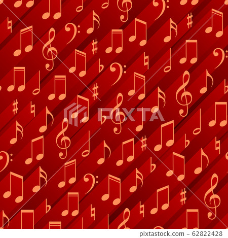 Seamless abstract background with musical signs and light streaks behind. 62822428
