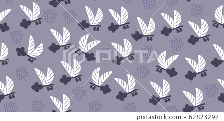 Seamless pattern with flying keys, wings, dots Seamless pattern with flying keys, wings, dots 62823292