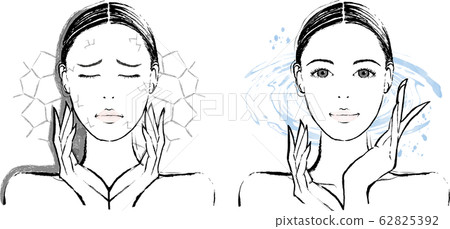 女性乾性皮膚前後 62825392