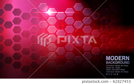 Geometric red design with hexagonal grid and mosaic 62827453