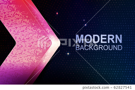 Dark saturated blue design with glitter and with a shiny pink arrow with a glittering mosaic 62827541