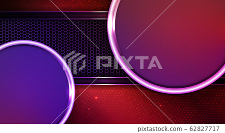 Dark design with two round frames with a white border, mosaic and a mesh frame with a brilliant border 62827717