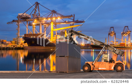 Forklift handling container Forklift handling container 62828446