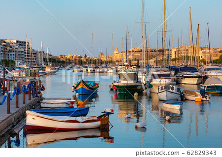 Valletta Skyline from Sliema at sunset, Malta Valletta Skyline from Sliema at sunset, Malta 62829343