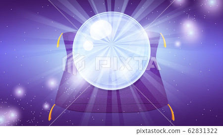 水晶在墊子上的背景插圖_水晶占卜_ 16：9 62831322