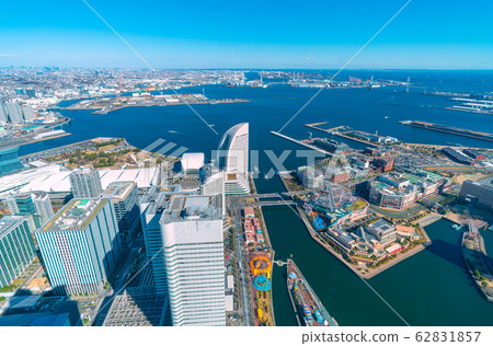 Yokohama Cityscape in Japan New Coronavirus Diamond Princess (top right of screen) = February 9, 2020 62831857