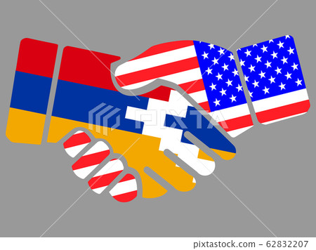Artsakh Nagorno Karabakh Republic and USA flags Artsakh Nagorno Karabakh Republic and USA flags 62832207