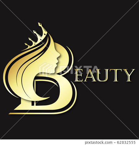 Girl silhouette with a golden crown for a beauty - Stock Illustration ...
