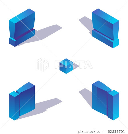 Isometric exclamation mark in various Isometric exclamation mark in various 62833701