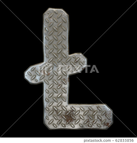 Industrial metal symbol litecoin on black background 3d 62833856