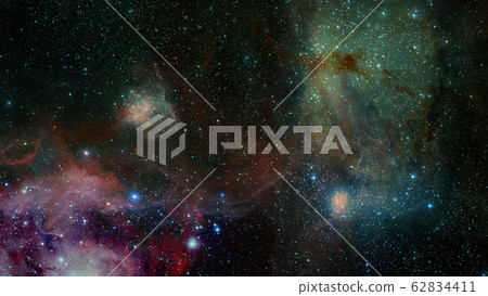 Colored nebula and open cluster of stars in the Colored nebula and open cluster of stars in the 62834411