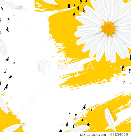 Template background with realistic chamomile Template background with realistic chamomile 62834639