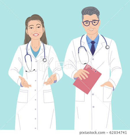 Two Doctors Man and Woman Characters. 62834741