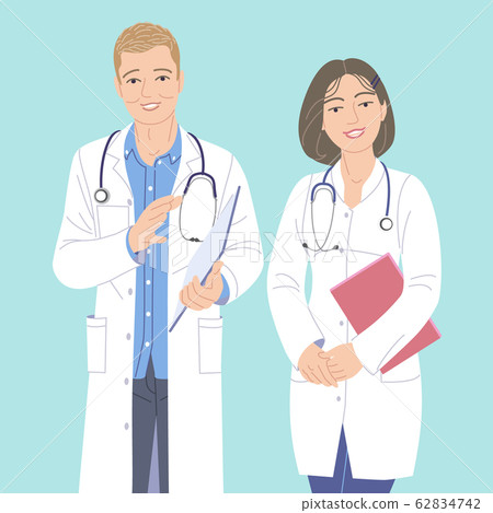 Two Doctors Male and Female Characters. 62834742