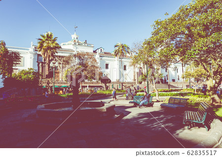 Plaza Grande and Metropolitan Cathedral, historic colonial downtown of Quito, Ecuador. South America Plaza Grande and Metropolitan Cathedral, historic colonial downtown of Quito, Ecuador. South America 62835517