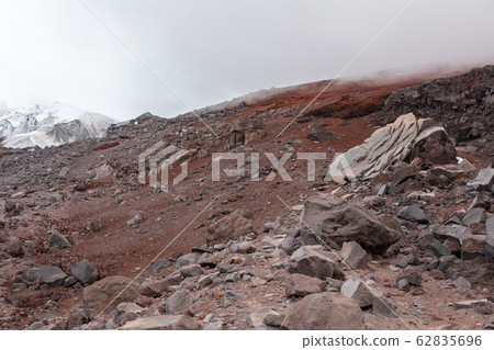 View from Cotopaxi volvcano during trekking trail. View from Cotopaxi volvcano during trekking trail. 62835696