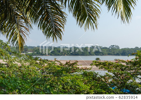 View of the bridge of El Coca on the Napo River. 62835914
