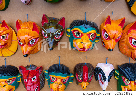Ecuador Souvenir. Traditional Ecuadorian New Year's masks. Ecuador Souvenir. Traditional Ecuadorian New Year's masks. 62835982