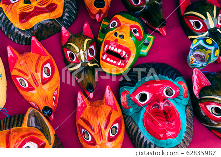 Ecuador Souvenir. Traditional Ecuadorian New Year's masks. Ecuador Souvenir. Traditional Ecuadorian New Year's masks. 62835987