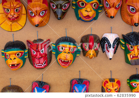 Ecuador Souvenir. Traditional Ecuadorian New Year's masks. Ecuador Souvenir. Traditional Ecuadorian New Year's masks. 62835990