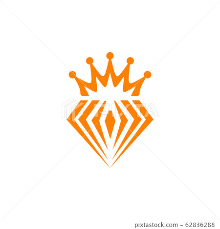 Diamond with crown logo design vector template - Stock Illustration ...