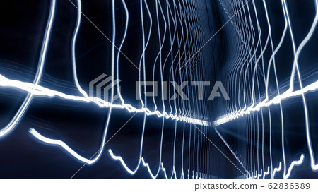 Light trails pattern in subway tunnel, long 62836389