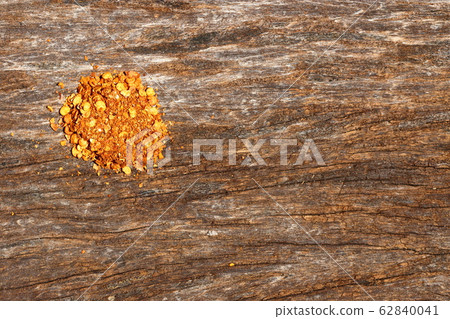 Red Hot Spice Powder on Wood Surface, Bark of Red Hot Spice Powder on Wood Surface, Bark of 62840041