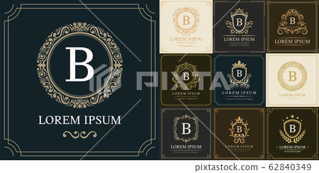 Set of luxury logo template, Initial letter type B, vector illustration 62840349