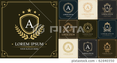 Set of luxury logo template, Initial letter type A, vector illustration 62840350