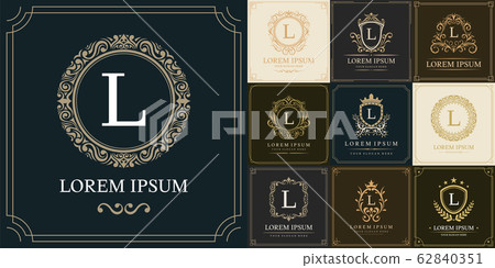 Set of luxury logo template, Initial letter type L, vector illustration 62840351