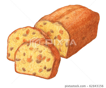 Pound cake baked goods hand-painted watercolor Pound cake baked goods hand-painted watercolor 62843156